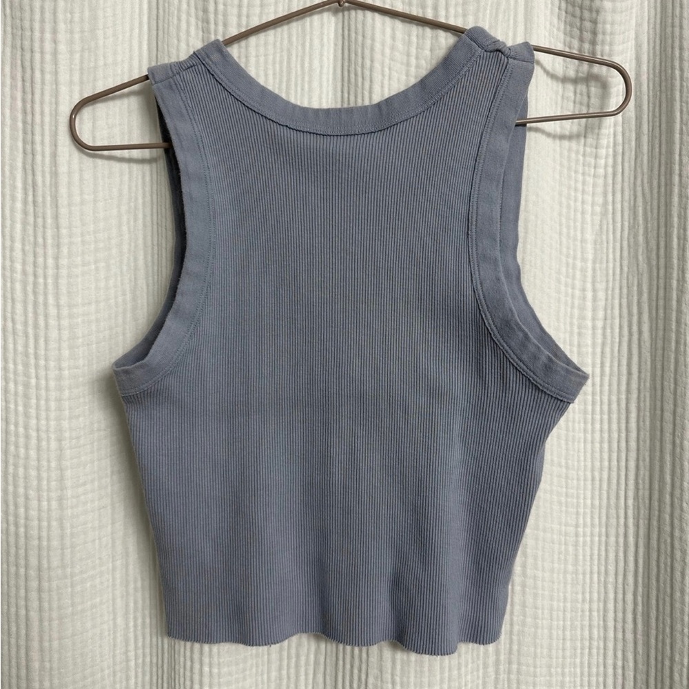 Blue Ribbed Tank Top - Picture 2 of 2